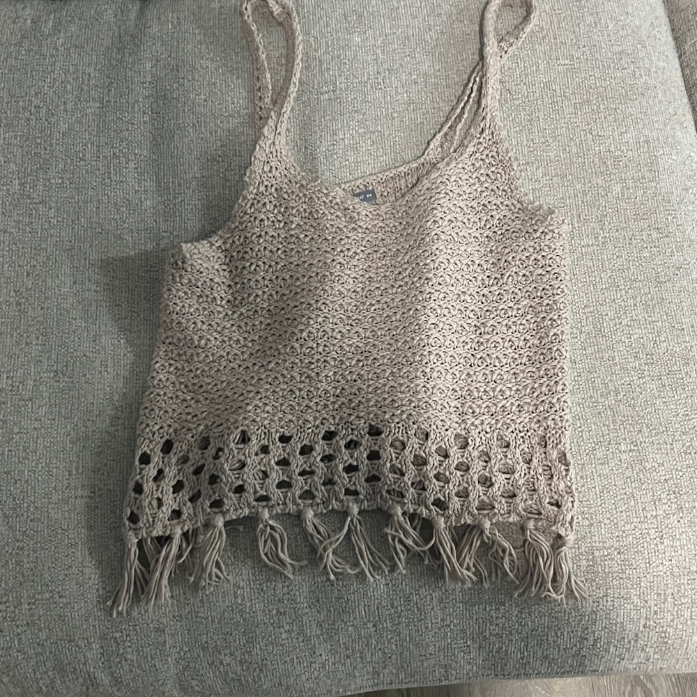 Aerie crochet fringe top